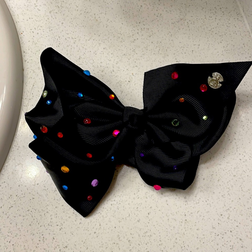 JoJo Siwa black rainbow jeweled bow
